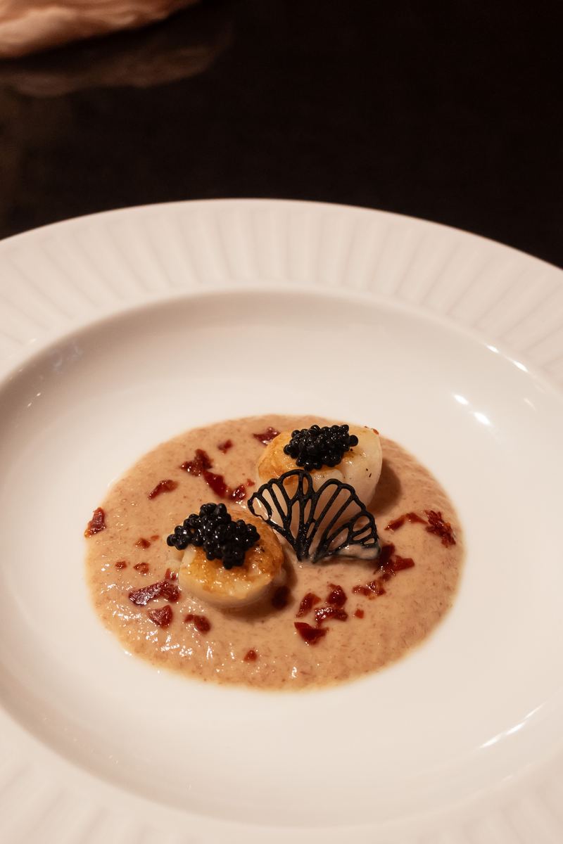Vieiras con caviar